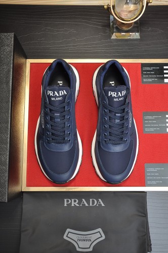 Prada Mens Shoes Casual Luxury Brand Breathable Sneakers with Original Box