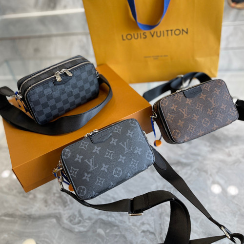Louis Vuitton Mens Bags Clutch Luxury Brand Fashion Type ALPHA WEARABLE WALLET M80741 with Original Box Monogram Eclipse coated canvas