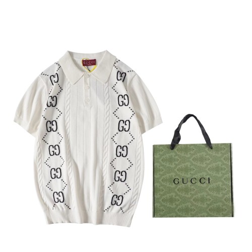 Gucci Luxury Brand Women Mens Short Sleeve T-Shirt Knitwear Polo Shirt   