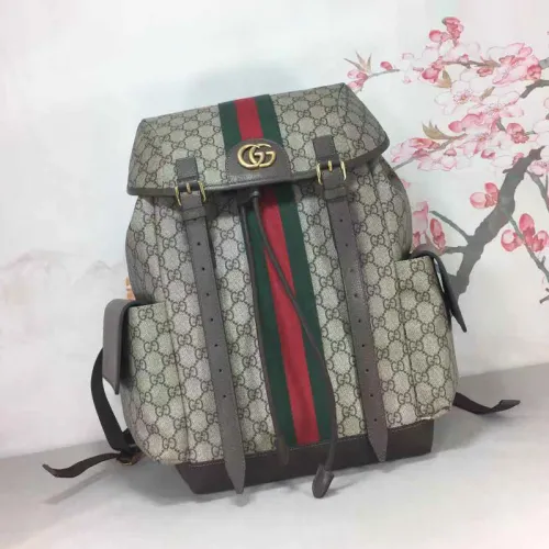 Gucci Womens Bags Backpacks Luxury Brand Gucci GG Supreme Ophidia Medium Backpack With Straps  