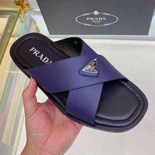 Prada Mens Shoes Slippers Luxury Brand Summer Slipper with Original Box  