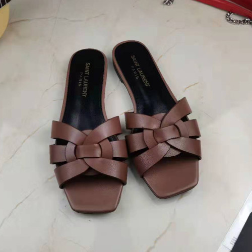 Yves Saint Laurent YSL Women Shoes Sandals Slippers Luxury Brand Genuine Leather Sole Womens Slippers with Original Box whatsapp 