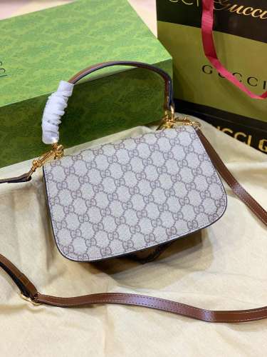 Gucci Womens Bags Shoulder Messenger Bag Luxury Brand Gucci Blondie top-handle bag in leather with Original Box  