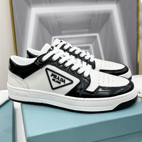 Prada Mens Shoes Casual Luxury Brand Breathable Sneakers with Original Box Downtown leather sneakers 2EE364_3LKG_F0964