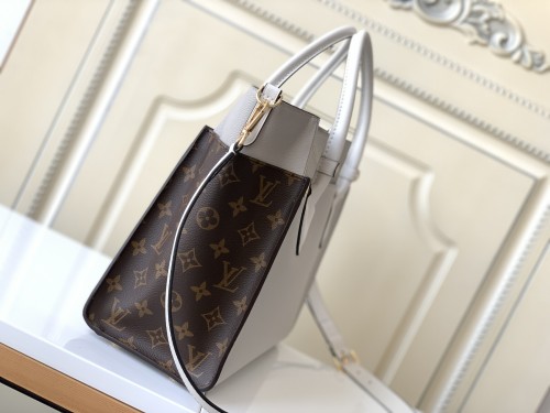 Louis Vuitton Womens Shoulder Bags Handbags Luxury Brand Fashion ON MY SIDE MM Twist calfskin and Monogram coated canvas M53823