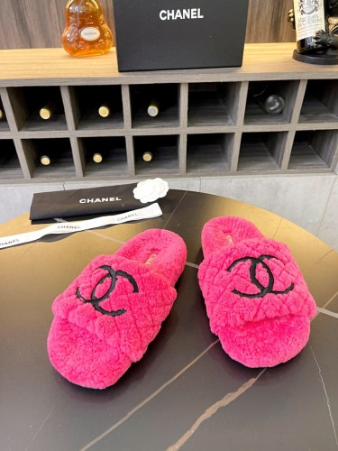 Chanel Womens Shoes Slippers Luxury Brand Winter Plus Velvet Design with Original Box