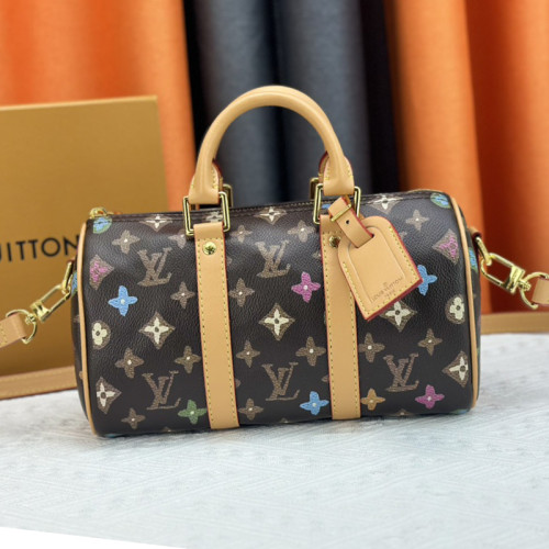 Louis Vuitton Womens and Mens Unisex Bags Luxury Brand LV Keepall Bandoulière 25 Fashion Design Travel Bag