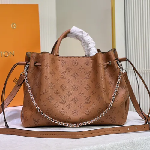 Louis Vuitton Womens Shoulder Bags Handbags Luxury Brand BELLA TOTE M59203 Mahina perforated calfskin Fashion Design