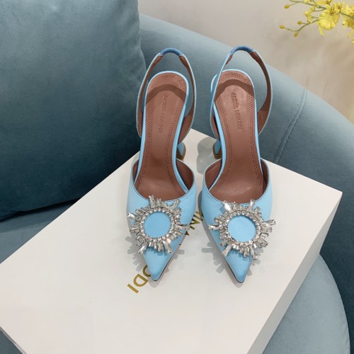 Amina Muaddi Womens Shoes Sandals Slippers Luxury Brand Fashion Pumps for Women with Original Box 9cm Heel