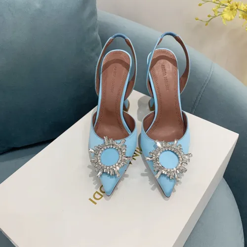 Amina Muaddi Womens Shoes Sandals Slippers Luxury Brand Fashion Pumps for Women with Original Box 9cm Heel