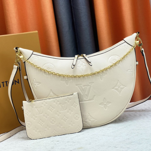 Louis Vuitton Womens Bags Shoulder Bag Luxury Brand Loop Hobo Monogram Empreinte Leather M46725  