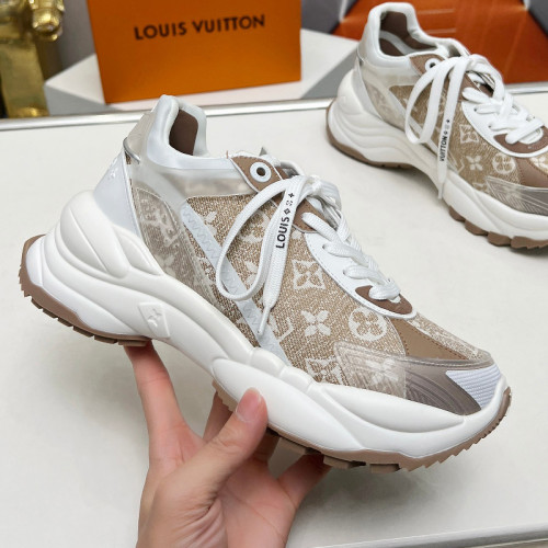 Louis Vuitton Womens Shoes Sneakers Lace-Up Luxury Brand Fashion LV Run 55 Sneaker with Original Box 1ACGOQ  