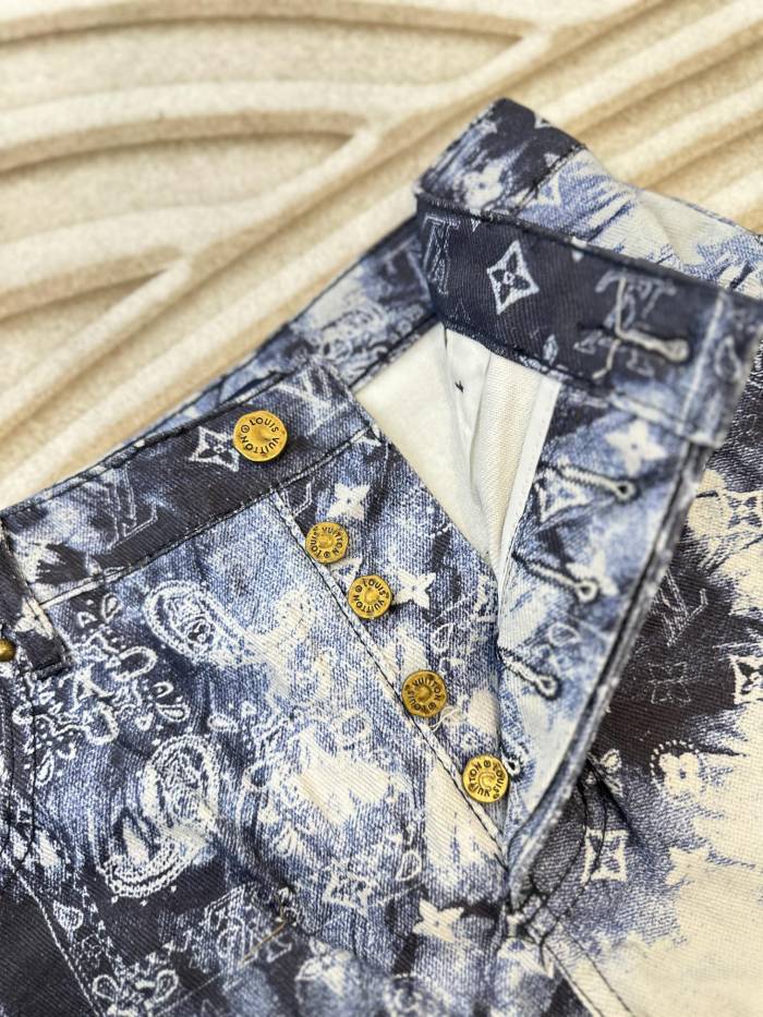 Louis Vuitton Luxury Brand Women Mens Pant Short Jeans   
