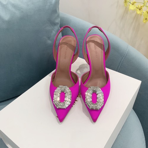 Amina Muaddi Womens Shoes Sandals Slippers Luxury Brand Fashion Pumps for Women with Original Box 9cm Heel