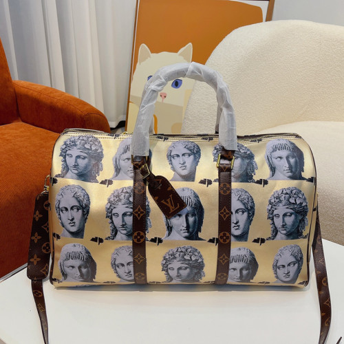 Louis Vuitton Womens and Mens Unisex Bags Luxury Brand LV Keepall Bandoulière 45 Fashion Design Travel Bag
