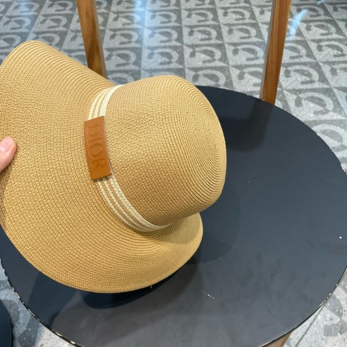 Dior Womens Bucket Hat Straw Hat Luxury Brand Design Dior Cap with Original Box  