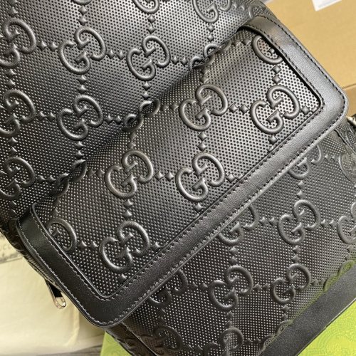 Gucci Womens Mens Fashion Bags Shoulder Backpacks Luxury Brand GG embossed backpack in black leather 658579 1W3BN 1000 with Original Box