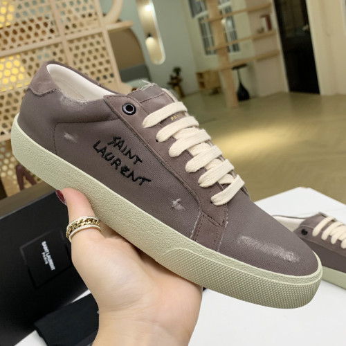 Yves Saint Laurent YSL Women Shoes Casual Luxury Brand COURT CLASSIC SL/06 EMBROIDERED SNEAKERS IN LEATHER with Original Box 61064908G109061