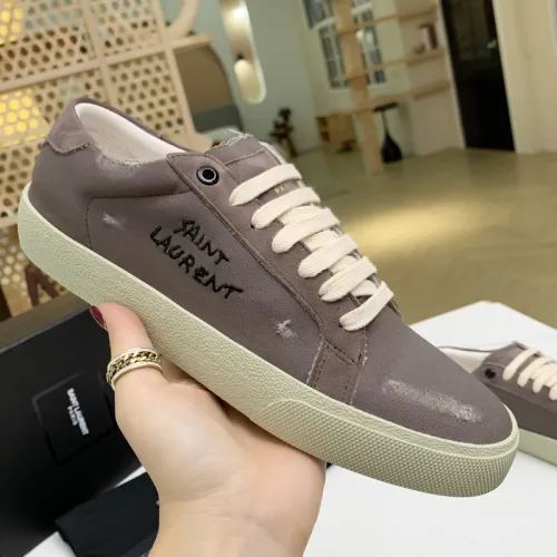 Yves Saint Laurent YSL Women Shoes Casual Luxury Brand COURT CLASSIC SL/06 EMBROIDERED SNEAKERS IN LEATHER with Original Box 61064908G109061