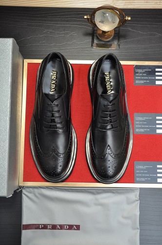 Prada Mens Shoes Business Casual Luxury Brand Dress Shoes with Original Box