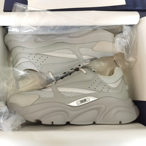 Dior Mens Shoes Sneakers Luxury Brand Breathable Design B22 SNEAKER Technical Mesh with Beige and Smooth Calfskin with Original Box  