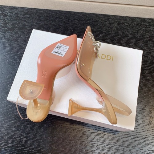 Amina Muaddi Womens Shoes Sandals Slippers Luxury Brand Fashion Pumps for Women with Original Box 9.5cm Heel
