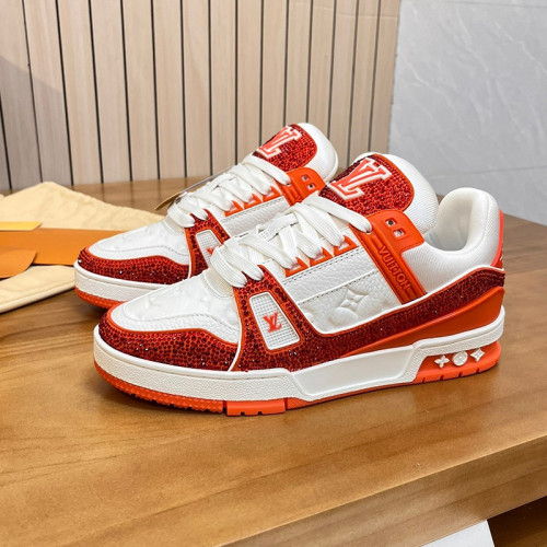 Louis Vuitton Mens Shoes Fashion Sneakers Design Luxury Brand LV TRAINER SNEAKER 1ABLVV Mix of materials with Original Box 1ABLUR  