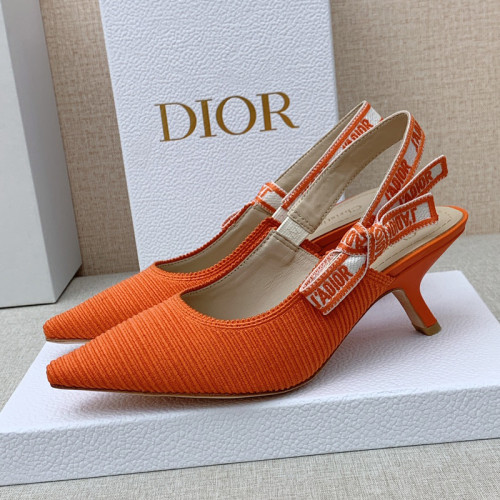 Dior Women Shoes Pumps Luxury Design Fashion Type 6.5cm High Heel Shoes for Wedding Style J'ADIOR SLINGBACK PUMP Cotton Fabric with Original Box