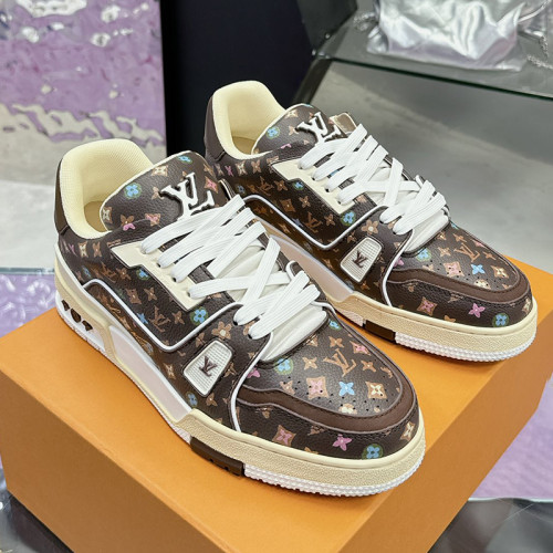 Louis Vuitton Mens Shoes Fashion Sneakers Design Luxury Brand LV TRAINER SNEAKER 1ABLVV Mix of materials with Original Box 1ABLUR  