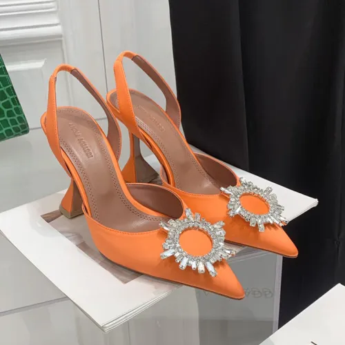 Amina Muaddi Womens Shoes Sandals Slippers Luxury Brand Fashion Pumps for Women with Original Box 9cm Heel