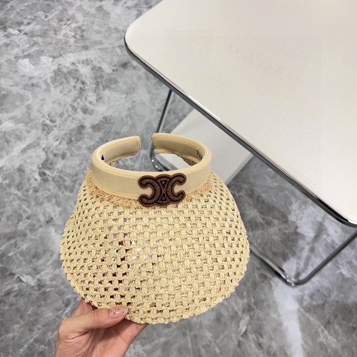 Celine Womens Hats Luxury Brand Design Celine Straw Visor Hat with Original Box  