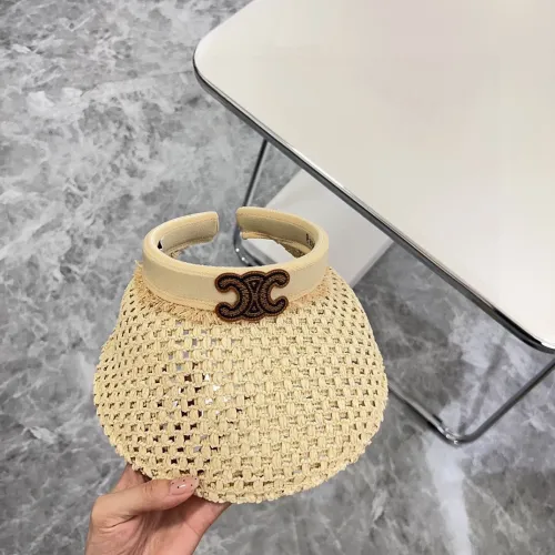 Celine Womens Hats Luxury Brand Design Celine Straw Visor Hat with Original Box  