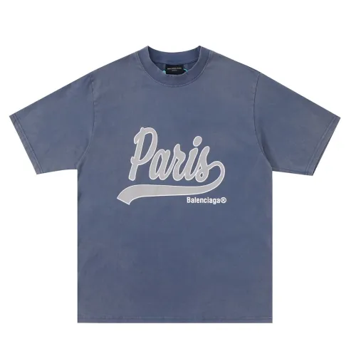 Balenciaga Luxury Brand Women Mens Short Sleeve T-Shirt ENJOY PARIS T-SHIRT OVERSIZED   