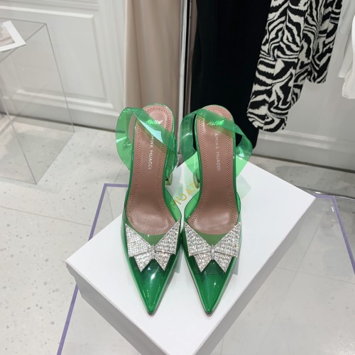 Amina Muaddi Womens Shoes Sandals Slippers Luxury Brand Fashion Pumps for Women with Original Box 9cm Heel