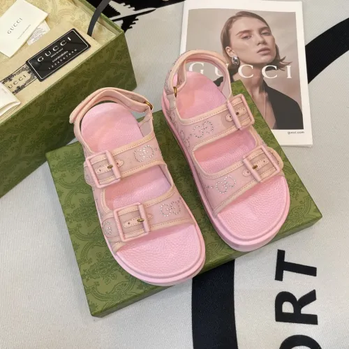Gucci Womens Shoes Sandals 14cm Heel and 4.5cm Platform Luxury Brand with Original Box 719844 C9D00 9022 Women's Interlocking G studs sandal in leather Whatsapp 