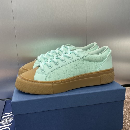 Dior Mens Shoes Sneakers DIORAND STONE ISLAND B33 Sneaker-LIMITEDAND NUMBERED EDITION Light Green Dyed Cotton with Dior Oblique Motif 3SN303ZAM_H613 with Original Box