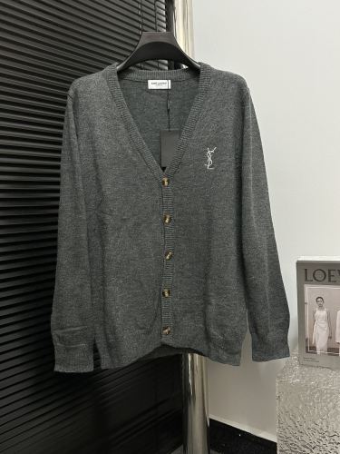 Saint Laurent YSL Cardigan Men Womens Sweater Luxury Brand Womens Knitwear Top Quality   