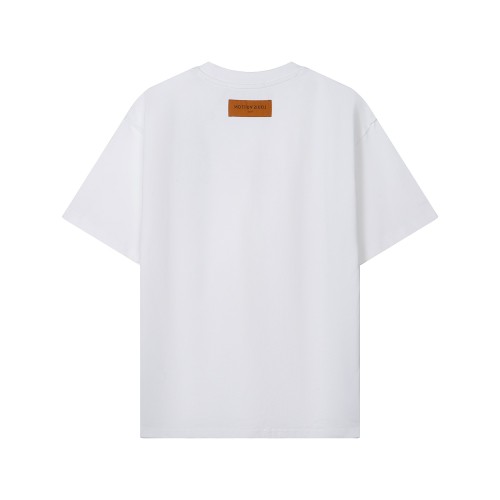 Louis Vuitton Luxury Brand Men Womens Short Sleeve T-Shirt Embossed LV T-Shirt 1AA5E4   