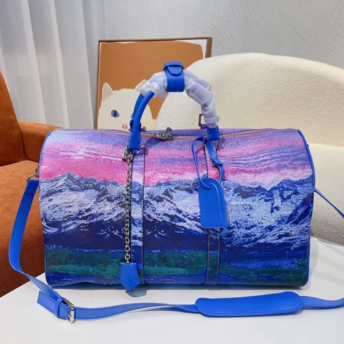 Louis Vuitton Womens and Mens Unisex Bags Luxury Brand LV Keepall Bandoulière 50 Fashion Design Travel Bag