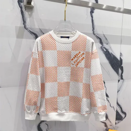 Louis Vuitton Womens Mens Long Sleeve Sweatshirt Luxury Brand Mens Damier Cotton Sweatshirt   