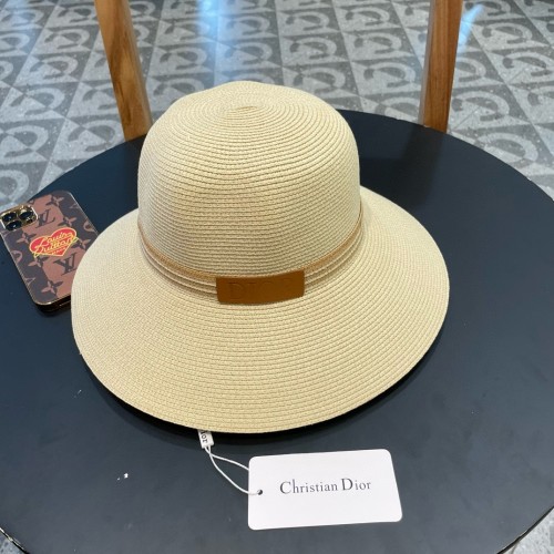 Dior Womens Bucket Hat Straw Hat Luxury Brand Design Dior Cap with Original Box  