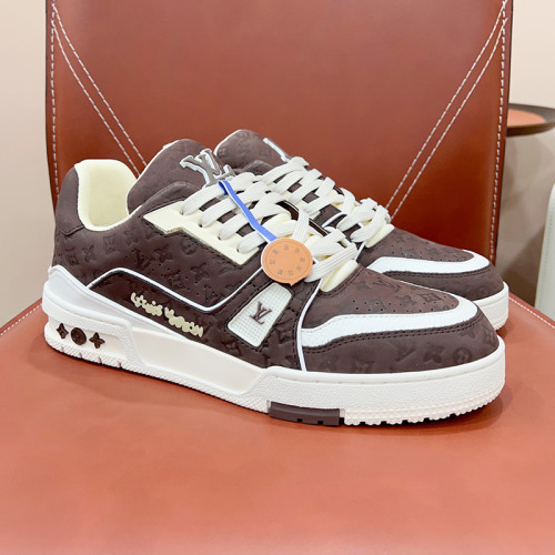 Louis Vuitton Mens Shoes Fashion Sneakers Design Luxury Brand LV TRAINER SNEAKER 1ABLVV Mix of materials with Original Box 1ABLUR  