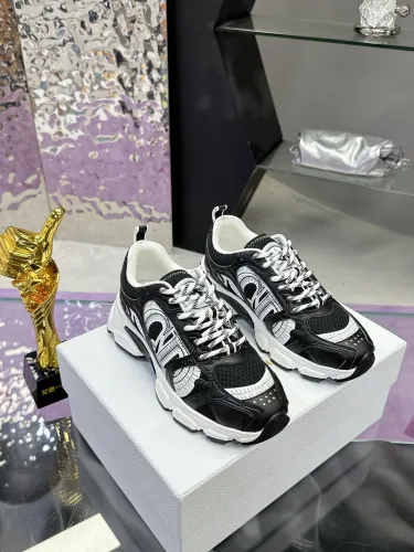 Dior Womens Shoes Sneakers Casual Luxury Brand Dior Chrono Sneaker Mesh and Black Leather-Effect Panels with Original Box KCK414TRM_S10W whatsapp 