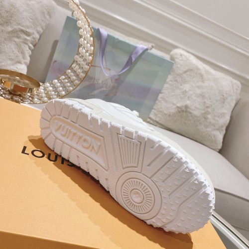 Louis Vuitton Mens Shoes Fashion Sneakers Design Luxury Brand LV TRAINER SNEAKER Mix of materials with Original Box 1A9JI9