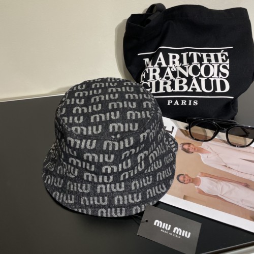 Miumiu Womens Cap Bucket Hat Luxury Brand with Original Box  