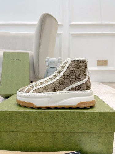 Gucci Womens Shoes Sneakers Luxury Brand Women's GG high top sneaker with Original Box  