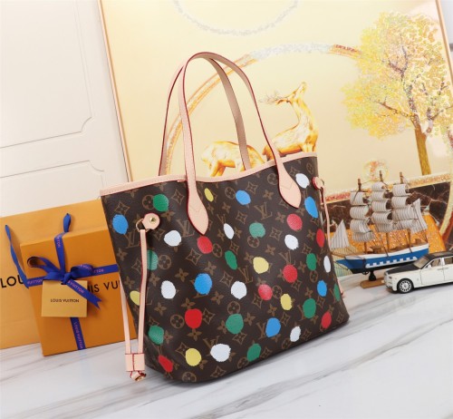 Louis Vuitton Womens Bags Handbags Luxury Brand Fashion Type NEVERFULL MM M21352 Silver Coated canvas