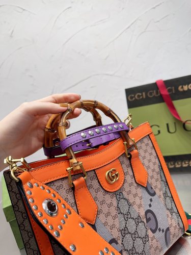 Gucci Womens Bags Shoulder Handbag Luxury Brand Gucci Diana mini tote bag in leather 702732 U3ZDT 5479