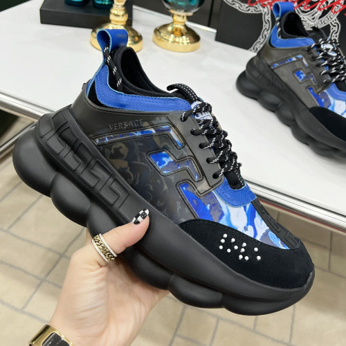 Versace Men Shoes Fashion Sneakers Luxury Brand with Original Box Top Quality Breathable Mens Sneakers Chain Reaction Multi-Color Rubber Suede  