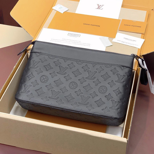 Louis Vuitton Mens Womens Bags Clutch Luxury Brand Fashion Type M82545 Pochette Voyage Souple Monogram Eclipse with Original Box  